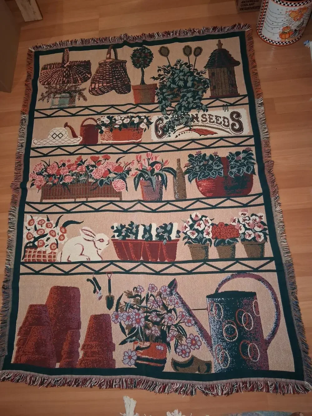 Goodwin Weavers Garden Tapestry Throw Blanket Cottagecore Crazy Plant Lady 70x48